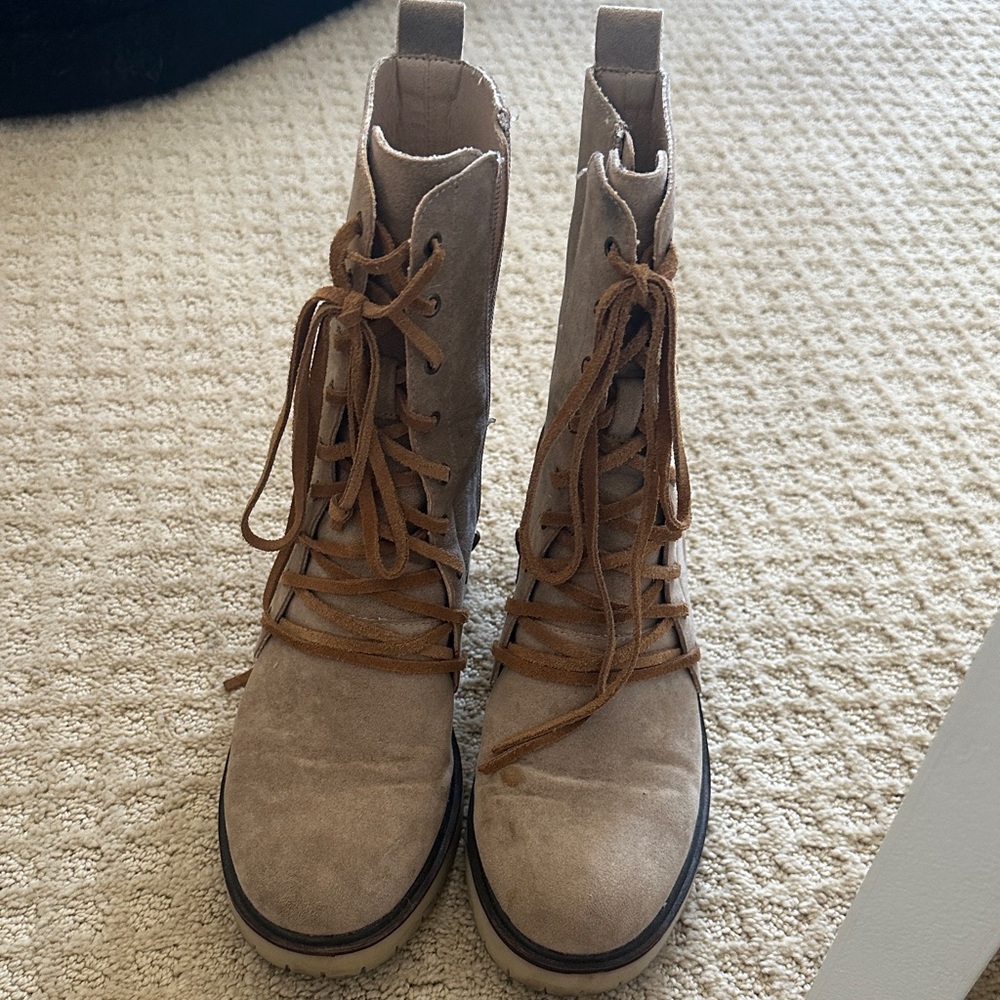 Mi.iM Taupe Lace-Up Women's Boots